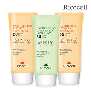 리코셀 순한 선크림 70ml 3개 SPF50+ PA++++ 워터프루프 마일드  저자극 패밀리 선블록