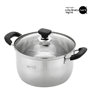 3중바닥 리빙아트 IH 제로 스텐냄비 양수 24cmㅣ인덕션겸용 라면 국 탕 찌개냄비 곰솥 백숙 곰탕