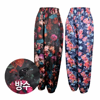 여자 국내생산 꽃 발수코팅 방수작업복바지 방수 땀복