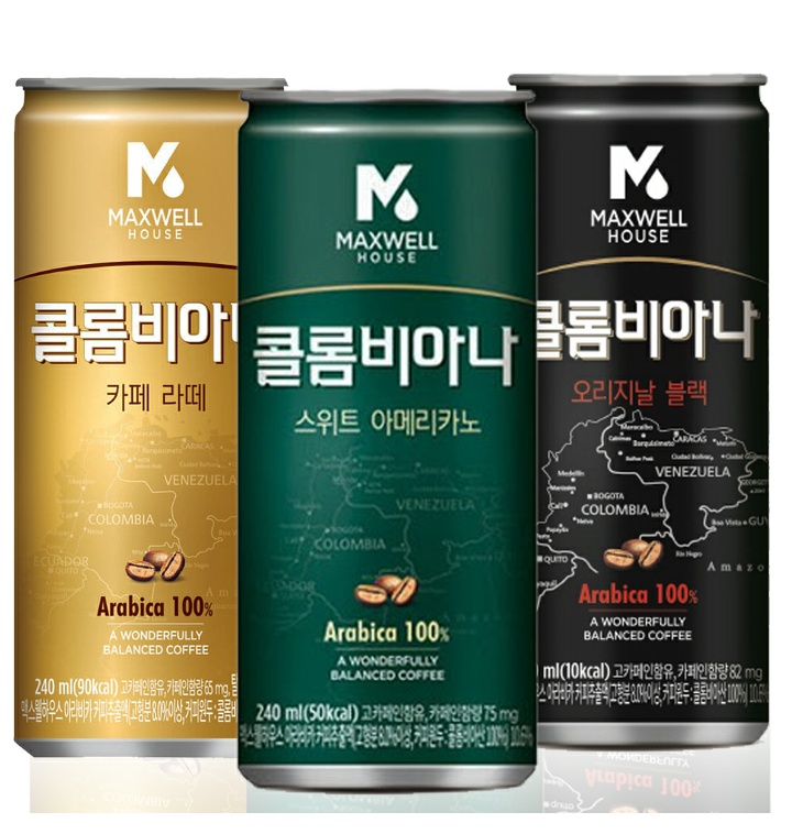 맥스웰 콜롬비아나 240ml 30캔 카페라떼스위트블랙 티몬 4700