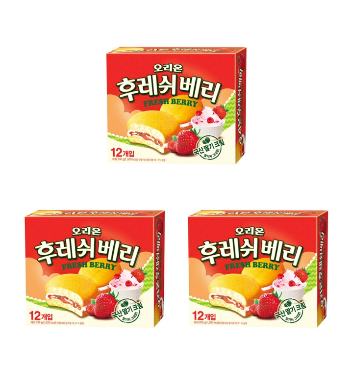 오리온 후레쉬베리 336g x 3개 딸기파이 딸기케익 티몬