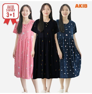 체리 도트 냉장고 냉감 반팔원피스 3+1 이벤트