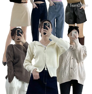팀오마인 9,900원 균일가 겨울 신상&amp;BEST 청바지/니트/가죽스커트/가디건/가죽바지