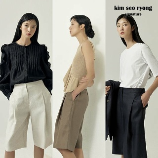 [런칭가 79,900원] 23SS 최신상 김서룡 프렌치린넨100% 버뮤다 팬츠