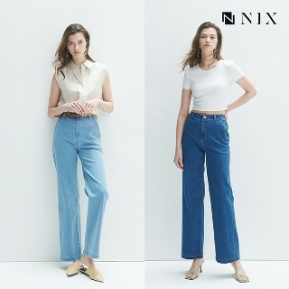 닉스 여)와이드핏 밴딩 저온스 데님 팬츠(HNPEDDW534P