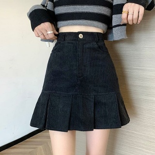 겨울 미니 플레어 스커트 치마 골덴