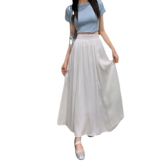 풀스커트 미디 벌룬 플레어 롱 주름 핀턱