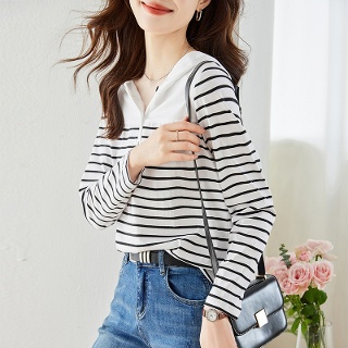 아이언하트 여성여친 잠바 집업야구항공 키작 야구 점퍼 봄가을 스트라이프 크롭 후드 캐주얼 코디 KKE3