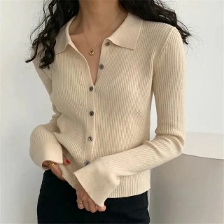 크롭가디건 여름가디건 여자 여성 봄 볼레로 패션 가을 니트 재킷, 소녀 얇은 크롭 카디건, 전체 소매 블라우
