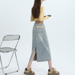 데님스커트 A라인 청치마 캐주얼 빈티지 라이트블루 cvs4179