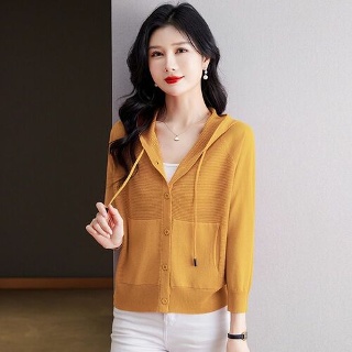 R4E 여성 후드 가디건 쿨 니트가디건 여름 케이프후드 코트 자외선차단 젠2