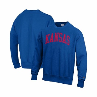 Champion Men's Royal Kansas Jayhawks Arch Reverse Weave Pull