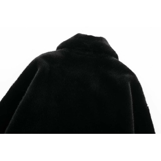 와칸다 여성여친 코트 하프 키작 울 인조밍크 이펙트 캐주얼 아우터 KKE4