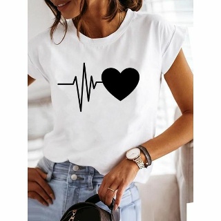 Love Style Trend Cute 90s Short Sleeve Print T Shirt Clothin