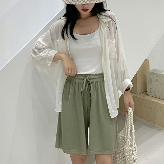 럭스라이저 여자 여름 플리츠 찰랑 밴딩 편한 고무줄 5부 반바지 아이스 쿨바지