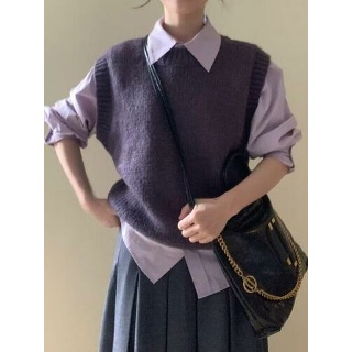마르소 가을스커트 3종 조끼 스커트 세트 블라우스 가을 UNO3