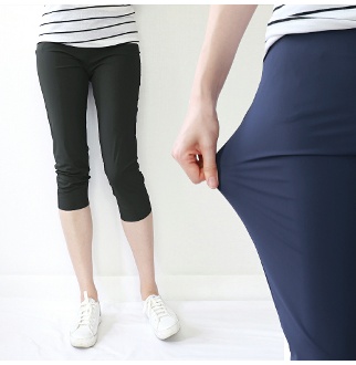 여성 여름 스판 7부바지 빅사이즈 무지 6부 칠부 레깅스 밴딩팬츠 쿨팬츠 요가복 냉장고바지 쫄반바지