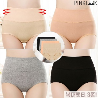핑크룩 뱃살 복부 순면 복대팬티 똥배팬티3종세트/택1