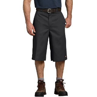 Dickies 남성용 38.1cm(15인치) 안쪽 솔기 작업용 반바지, 다용도 포켓 포함, 블랙 V1.