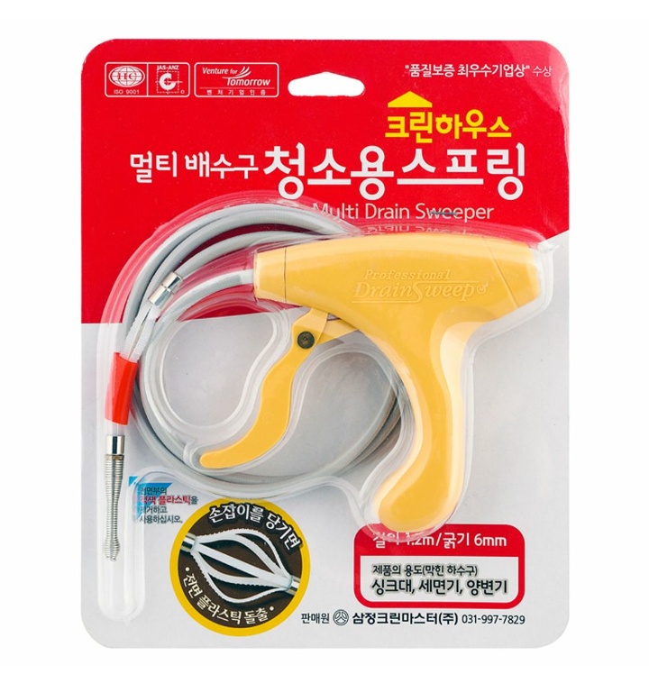 [W50A5B1]멀티 배수구 청소용 스프링 배수구 하수구 청소 뚤어 뚫어 뻥 스프링 싱크대 세면대 양변기 - 티몬