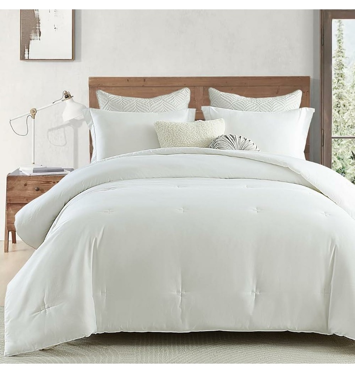 Finlonte 북미 내수용 White King Comforter Set 3 Pieces Solid Co 티몬 4250