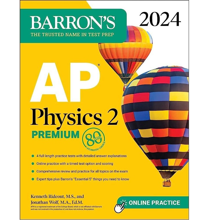 AP Physics 2 프리미엄, 2024 4개의 연습 시험 + 종합 복습 + 온라인 연습(Barron's 티몬